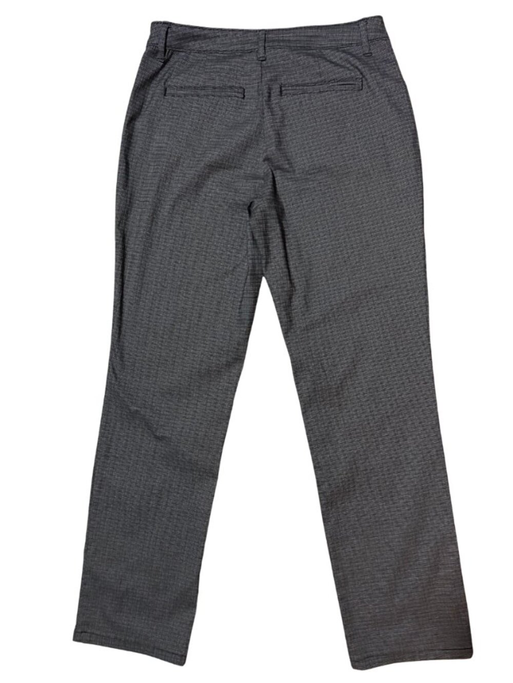 Lee Straight Leg Dress Pants Size 10 Black Micro Check Mid Rise Stretch Career - Picture 3 of 8